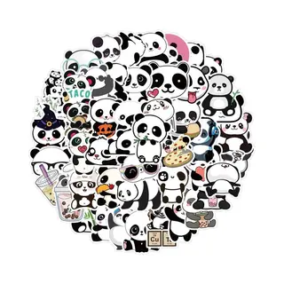 Cute Panda Stickers - 50 Stuks Voor Kinderen - Sterk Vinyl - 50