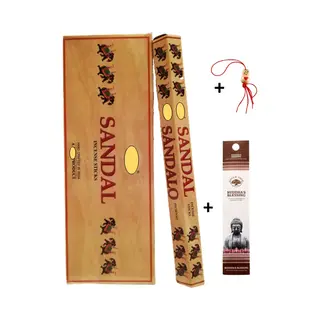 Doos Met 120 Stokjes - Wierook - Wierookstokjes - Incense Sticks - Sandal - Sandalo + 5 Mini Wierookstokjes + Gelukspoppetje