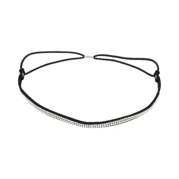Haarsoires Haarband Glitter 0, 6cm - Strass Steentjes - Zwart Zilver thumbnail