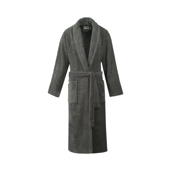 PandaHome L&G - Unisex Badjas - 100% Katoen Badjas - Xl - Antraciet - Katoen Badstof - Ochtendjas -Sjaalkraag - Badjas Dames - Badjas Heren - Badjas Dames En thumbnail