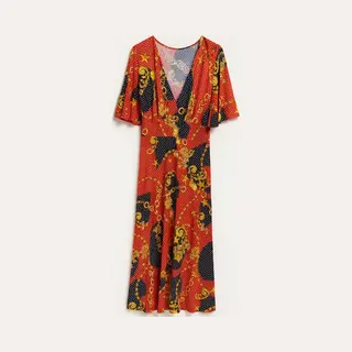 Maxi Dress Rood Barok – Jimi Fei Paris | Kreukvrije One Size Zomerjurk