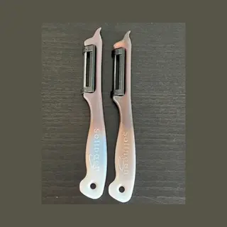 Solingen Dunschiller – Set Van 2 – Aardappelschiller & Groenteschiller – Rvs Mes – Ergonomisch – Wit/Bruin – Vaatwasserbestendig