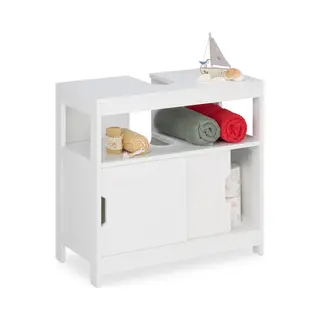 Onderbouwkast Voor Wastafel - Extra Opbergruimte - Wit - Mdf - 60, 5 X 60 X 30 Cm