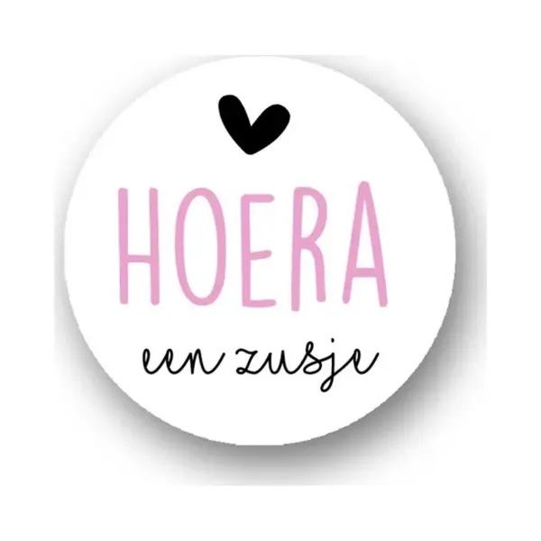 25x Sluitsticker /Sluitzegel Hoera Een Zusje - Sluitstickers Pimp Studio thumbnail