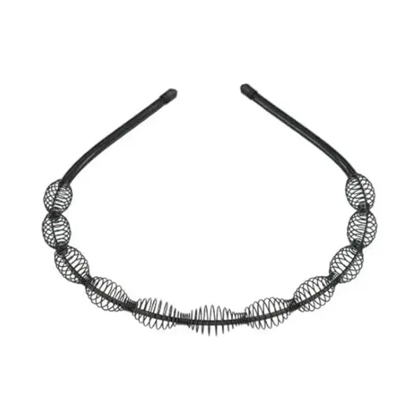 Haarsoires Haarband Diadeem 1cm – Gedraaid Patroon – Metaal – Zwart thumbnail