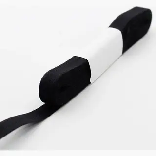 10 Meter Katoen Visgraatlint, Breedte 9MM - Hoge Kwaliteit - Made In Italy - Kleur Zwart
