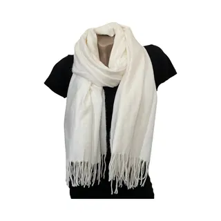 Lange Warme Sjaal - Effen - Unisex - Ecru - 200 X 75 Cm (823320#)