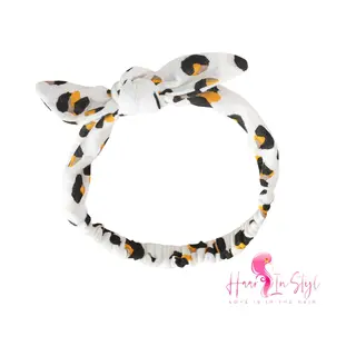 Haar in Stijl Haarband Hafsa Luipaard - Smalle Hydrofiele Zachte Haarband Met Strik - Baby Meisje Haaraccessoires