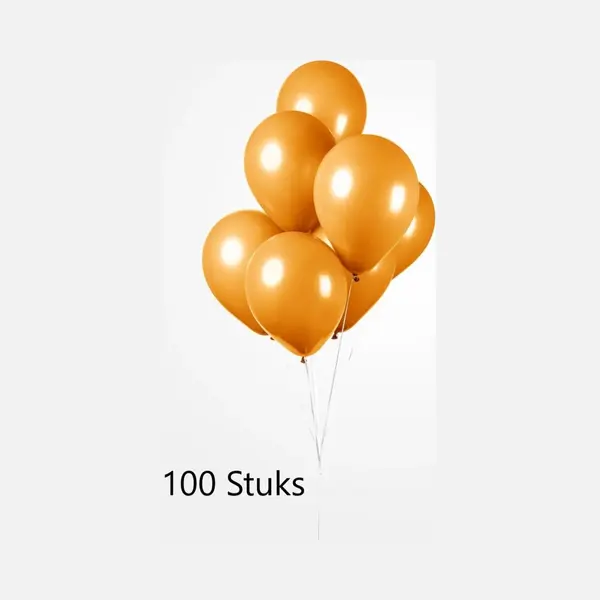PartyXplosion 100 X Oranje Ballonnen 100% Biologisch Afbreekbare , 30 Cm Doorsnee, Koningsdag, Voetbal, Verjaardag, Themafeest, Versiering thumbnail