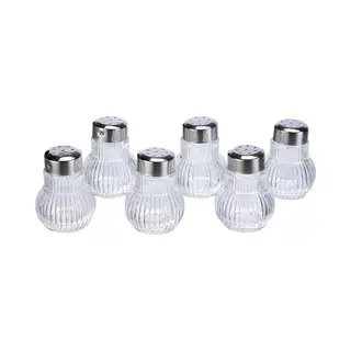 Mini Zoutvaatjes Set - Elegant En Praktisch - Set Van 6 - Glas En Roestvrij Staal
