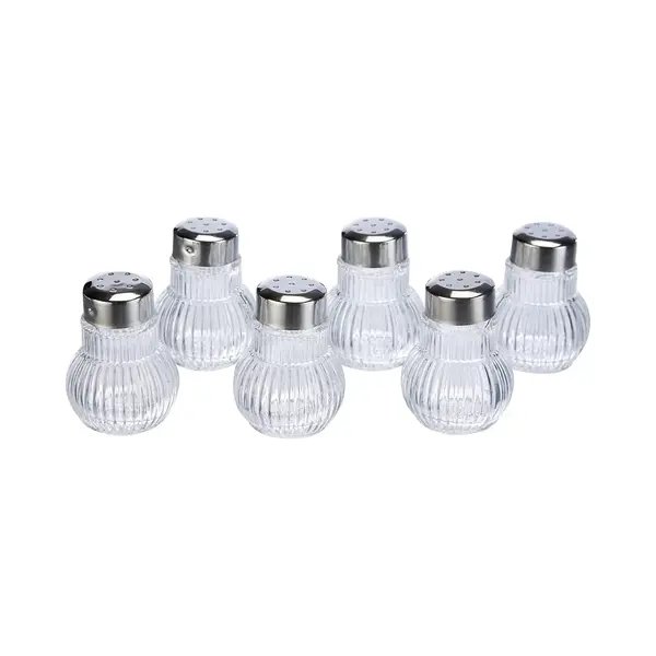Mini Zoutvaatjes Set - Elegant En Praktisch - Set Van 6 - Glas En Roestvrij Staal thumbnail
