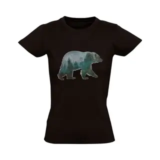 Sol's Natuur Beer Dames T-shirt - Dieren - Bruine Beer - Bos - Wild
