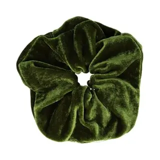 Haarsoires Haarelastiek Scrunchie – Basic – Velvet Stof – Mosgroen - Haarkrinkel - Haar Elastiek Met Stof - Zacht & Haarvriendelijk