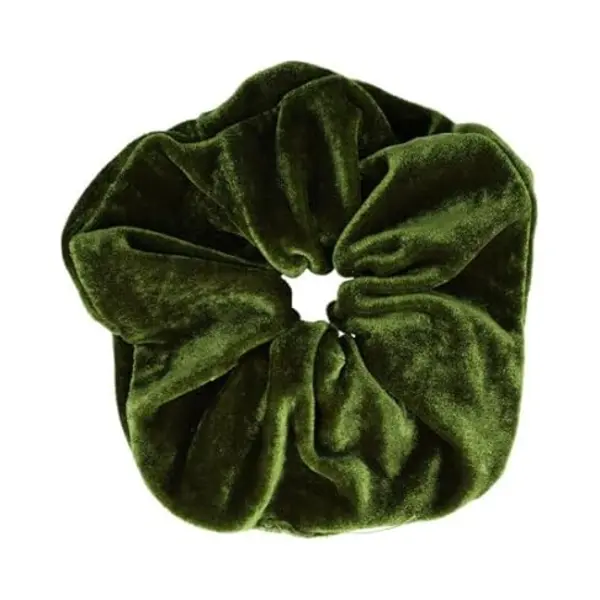 Haarsoires Haarelastiek Scrunchie – Basic – Velvet Stof – Mosgroen - Haarkrinkel - Haar Elastiek Met Stof - Zacht & Haarvriendelijk thumbnail