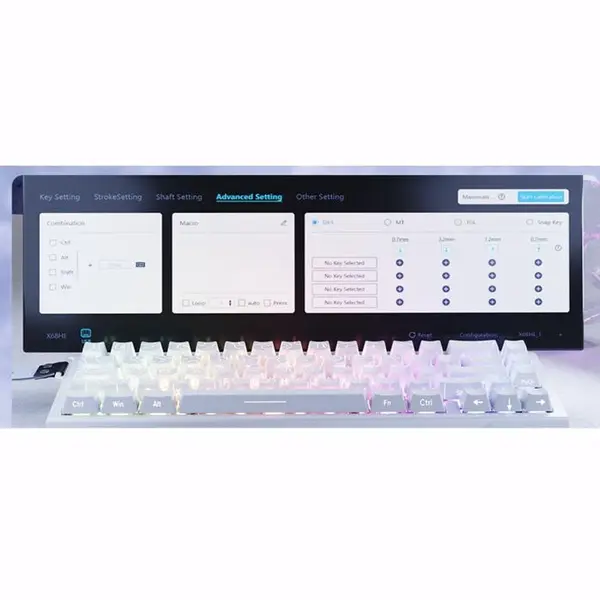 Attack Shark X68 He - Toetsenbord - Gaming - Toetsenbord Gaming- Toetsenborden- Mechanisch - Side Printed Pbt Keycaps- White Contour Line-Rgb thumbnail