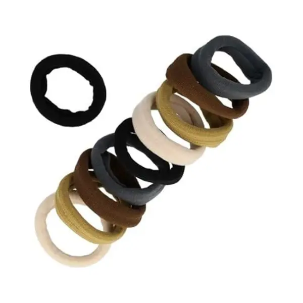 Haarsoires Haarelastieken Basic - Endless - Multicolor Mix - Beige Bruin Grijs Zwart - Set Van 10 - Eenvoudige Haar Elastieken Voor Dagelijks Gebruik thumbnail
