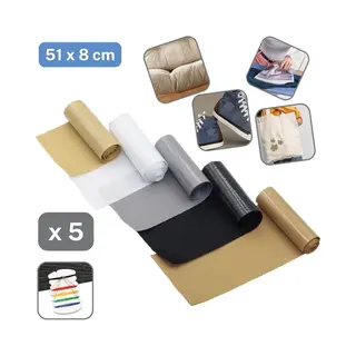 Accessoires Leduc 5 Rolletjes Opstrijkbare Reparatiedoek Voor Kledij Enz..., 5 Verschillende Kleuren, Afmeting 8CM*51CM Per Rol