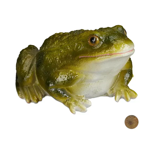 Tuinbeeld Kikker - Decoratie - 1 Stuk - Groen - Kunststeen thumbnail