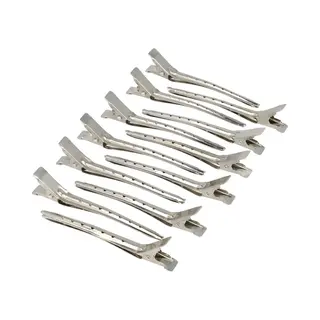 Haarsoires Styling Tool - Afdeelklemmen 8cm – Metalen Kappersklemmen – Zilver – Set Van 12