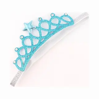 Glitter Haarband Blauw Kroon - Meisje Haaraccessoire Prinses Feest