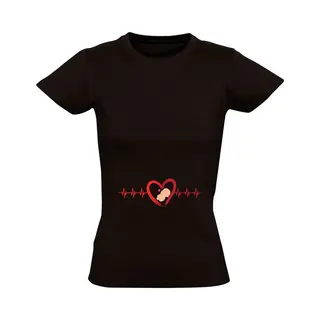 Sol's Baby Hartslag Dames T-shirt - Zwanger - Moeder - Aankondiging - Zwangerschap - Mama - Schattig - Cute - Ouders - Ouderschap