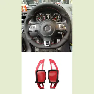 No Name Red Aluminium Flipper Paddle Flippers Schakel F1 Stuur Stuurwiel Geschikt Voor Vw Golf 6 Gti Gt R20 Gtd Tsi Tdi Dsg