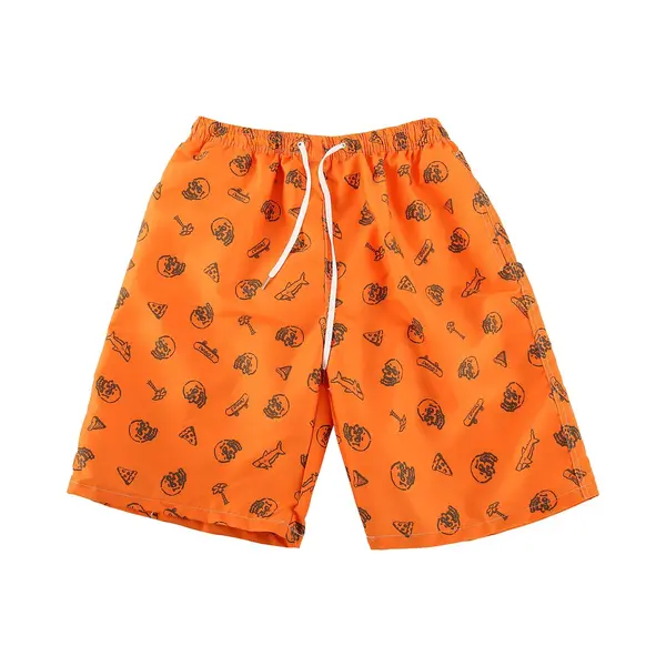 Emilie collection Steur Design - Zwembroek - Oranje - Print - Extra Lang thumbnail
