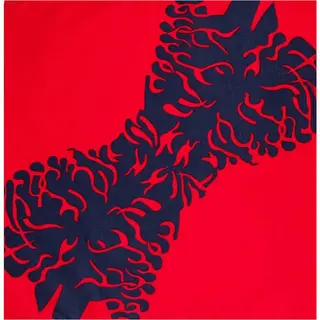 Haarsoires Haarband Bandana Zakdoek 55cm – Fantasie Print – Rood Blauw - Multifunctioneel Accessoire Voor Haar, Festivals En Mode - One Size &