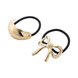 Emilie Collection - Haarelastiek - Goud - 2 Stuks - Strik