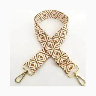 Jadamode Bag Strap Ibiza Brown - Goud Metaal - Schouderband - Tassenriem - Tasriem- Schouderriem - Bruin - Tas Hengsel - Tassen Band - Cameratas Band - Cross