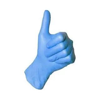 Show-Me Gen-X Nitrile Examination Gloves Powder Free, Finger Textured, 100 Per Box (Medium, Blue), Thick Disposable Gloves For Medical, Laboratory And Food
