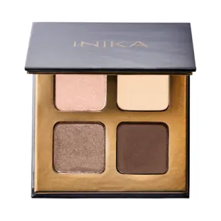 Inika Eyeshadow Quad - Wind | Blendable, Natural Mineral Pigments, Neutral Tones, Long Lasting, Matte And Shimmer