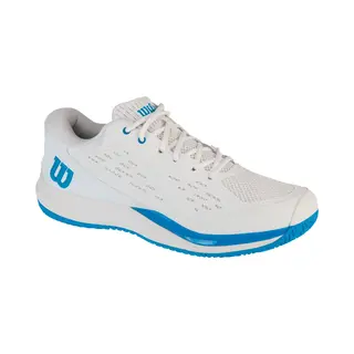 Wilson Rush Pro Ace Herren-Tennisschuhe, Sichere Passform Und Dynamische Unterstützung, Verbesserte Stabilität Und Traktion, Weiß/Atomic Blue,