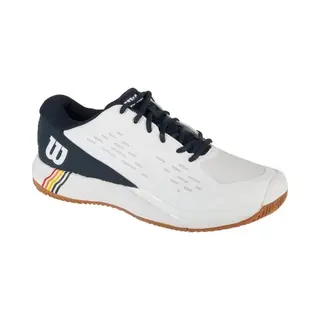 Wilson Rush Pro Ace Clay Herren-Tennisschuhe, Sichere Passform, Dynamische Unterstützung, Atmungsaktives Mesh, Ideal Für Sandplätze, Weiß/Navy