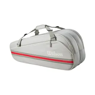 Wilson Team Tennis Racket Bag Oats (6 Pack) - Grey/Red / One Size