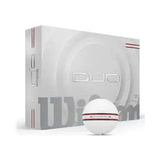 Wilson Duo Soft TRK360 Golfbälle, Sanftes Spielgefühl Und Dynamische Energie, Geschwindigkeitssteigerung Mit Präzisem Flugdesign, Weiß/Rot, 12er