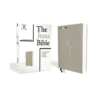The Jesus Bible, Niv Edition, Cloth Over Board, Gray Linen, Comfort Print