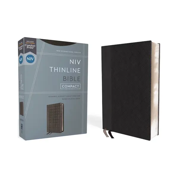 Niv, Thinline Bible, Compact, Leathersoft, Black/Gray, Red Letter, Comfort Print thumbnail