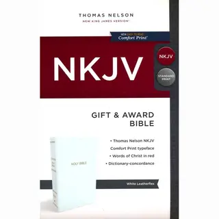 Nkjv, Gift And Award Bible, Leather-Look, White, Red Letter Edition, Comfort Print