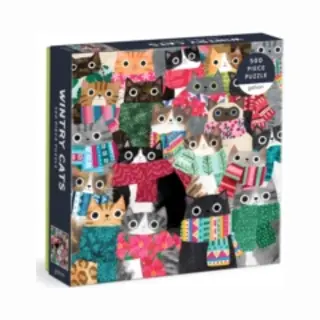 Galison Wintry Cats 500 Piece Puzzle