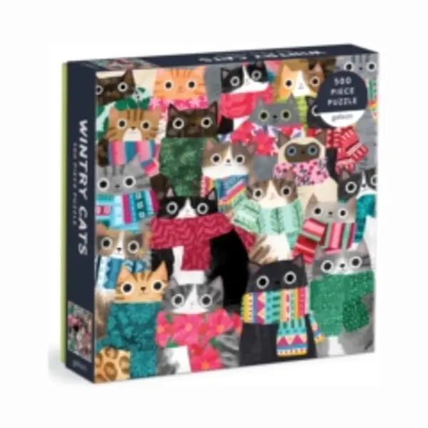 Galison Wintry Cats 500 Piece Puzzle thumbnail