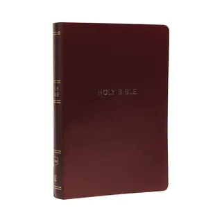 Nkjv, Reference Bible, Center-Column Giant Print, Leather-Look, Burgundy, Red Letter, Comfort Print