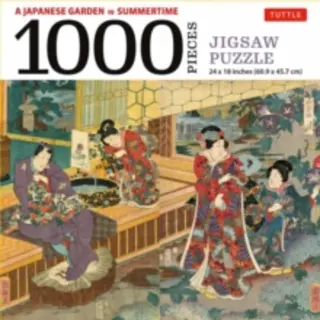 Tuttle Publishing A Japanese Garden In Summertime - 1000 Piece Jigsaw Puzzle , A Scene From The Tale Of Genji, Woodblock Print (Finished Size 24 In X 18 In)