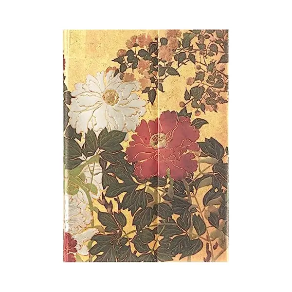 Rinpa Florals- Natsu (Rinpa Florals) Midi Unlined Hardback Journal (Wrap Closure) thumbnail