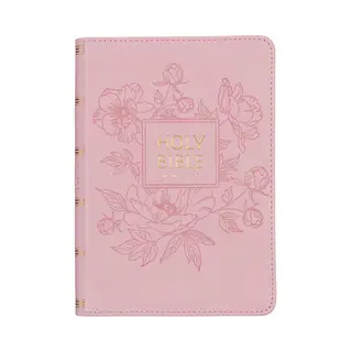 Kjv Holy Bible, Compact Large Print Faux Leather Red Letter Edition - Ribbon Marker, King James Version, Pink