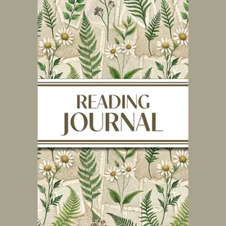 Reading Journal (Ferns & Daisies With Book Pages)