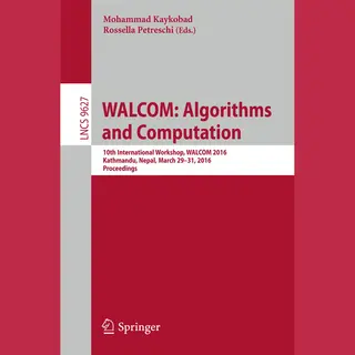Springer International Publishing Walcom, Algorithms And Computation