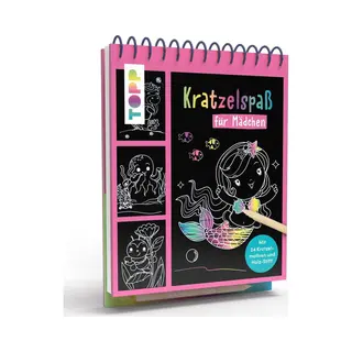 frechverlag Kratzelspaß Für Mädchen, Mit 24 Kratzelseiten Und Holz-Stift!