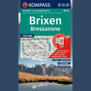 Kompass Wanderkarte 56 Brixen / Bressanone 1, 50.000