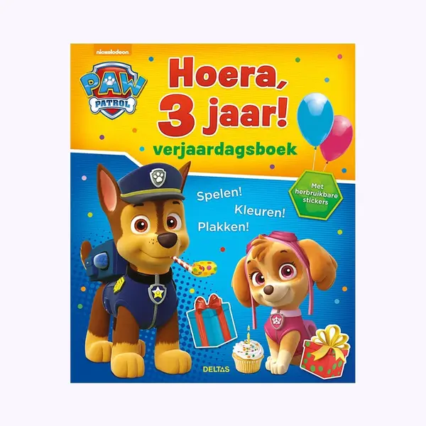 Paw Patrol - Kleurboek - Hoera, 3 Jaar - Verjaardagsboek thumbnail